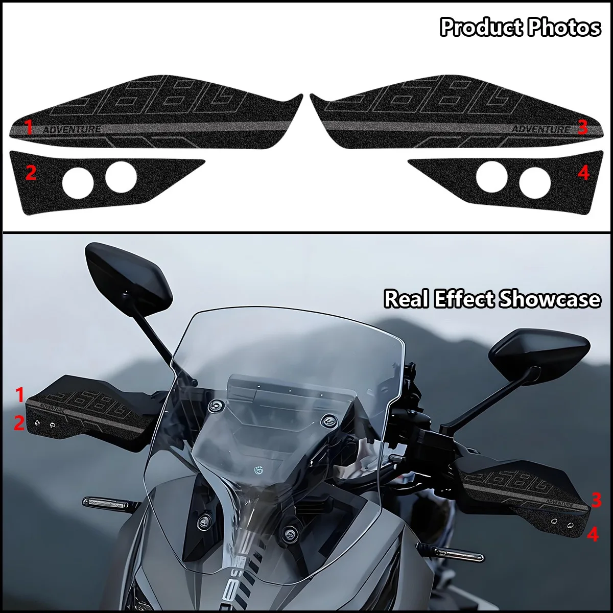 6 in 1 Motorcycle Sticker for ZONTES 368G 2024 Handguard Chain Guard Fuel Tank Wheel Rim Headlight Eye Decor Accessories Decal