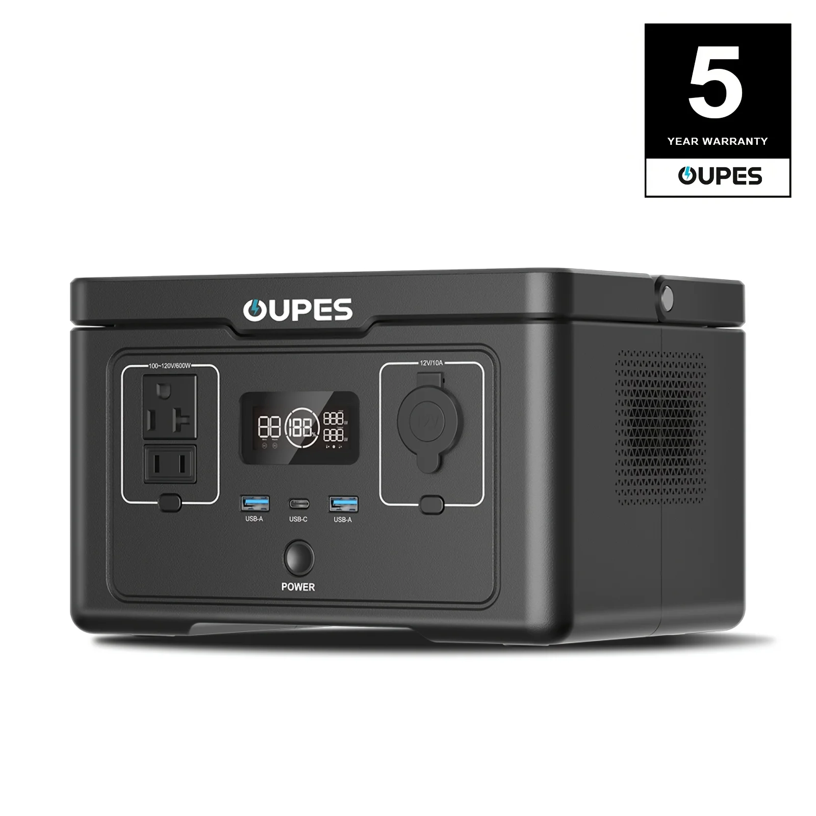 

OUPES Exodus 600 Portable Power Station, 8.16LB 256Wh LiFePO4 Battery, 80000mAh Backup Power with 600W (1200W Surge)