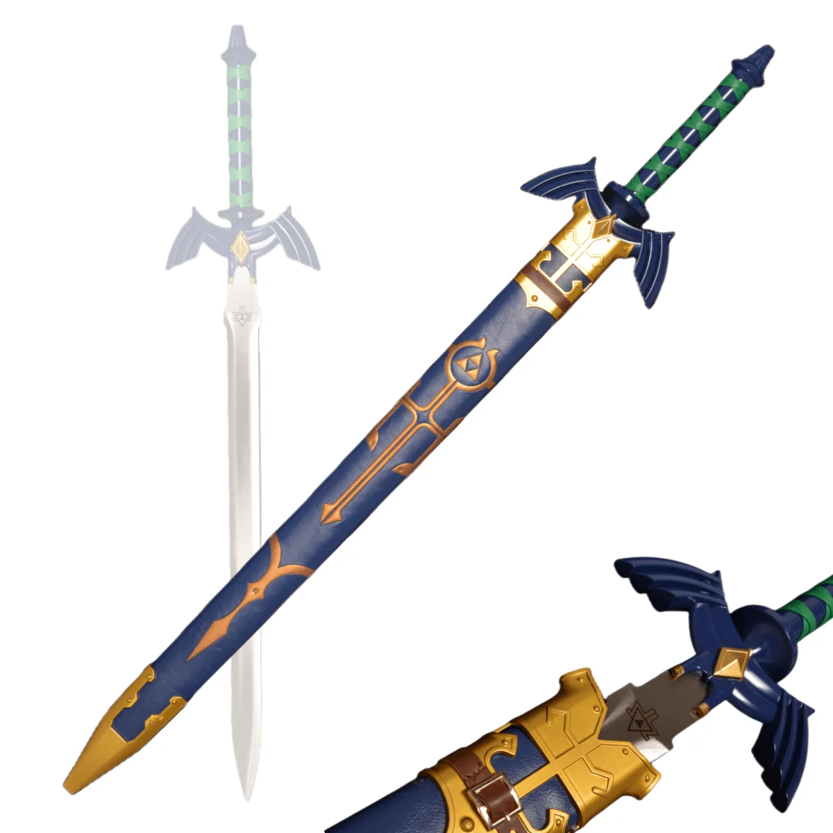 

Link's Master Sword The Wind Staff 45.67 Inches Blade Carving Rune Symbols Stainless Steel Blade Cosplay Anime Sword Collectible