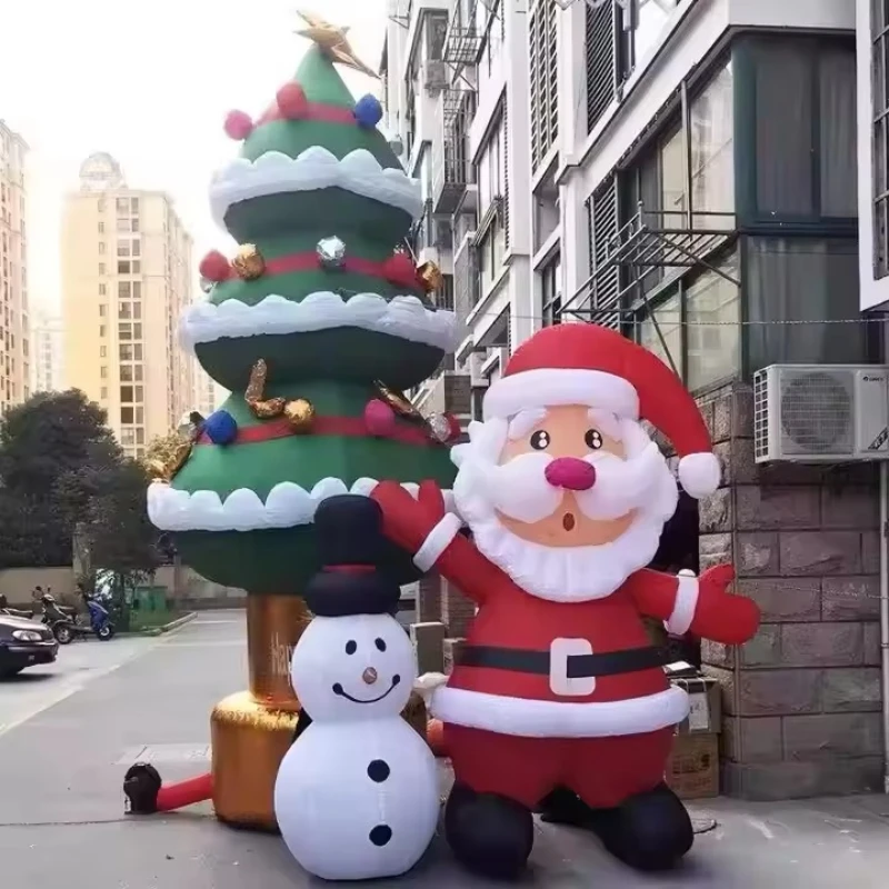 Large Santa Christmas Tree Arch Inflatable Outdoor Decoration Christmas Balloon Arch Advertising Inflatable