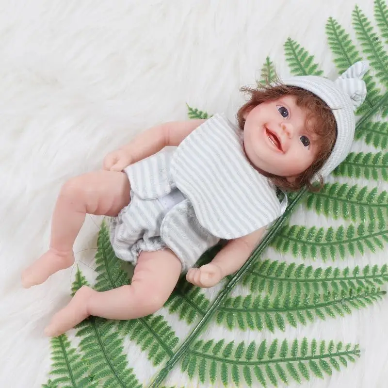 

E7CE Small Baby Doll Silicone Full Body Realistic Newborn Baby Dolls Mini Doll