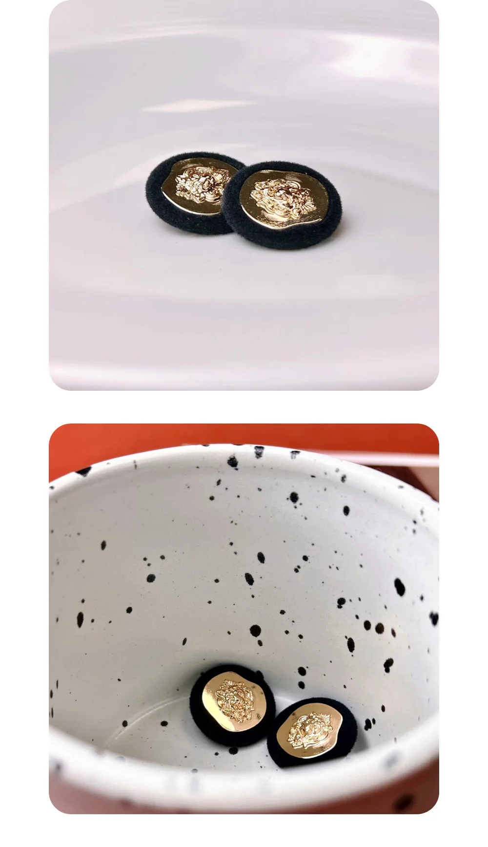 10 Stück Metallknöpfe, Kleidungszubehör, runde, beflockte Knöpfe, DIY-Bastelzubehör für Kleidung, Nähzubehör, geschnitzte Löwen-Dekorationsknöpfe – Detail 4