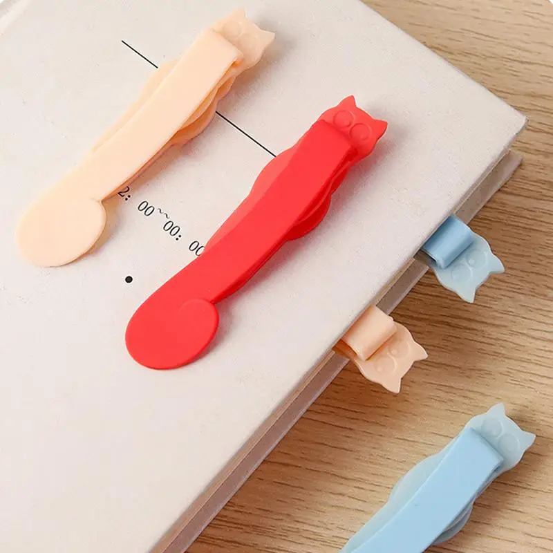 Soft Silicone Bookmark Clip Color Page Divider Creative Bookmark Buckle Automatically Follow Bookmark School Office Supplies