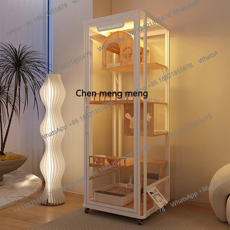 

X Cat villa does not occupy an area of glass panoramic small apartment cat cage indoor cat nest, cabinet super luxury