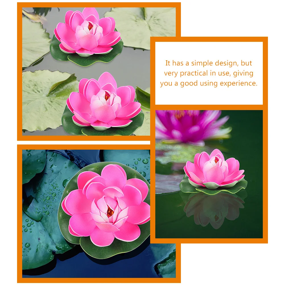 

6Pcs Artificial Lotus Flower Floating Decor Simulation Pond Decoration Fish Tank Ornament Home Outdoor Floating Flowers
