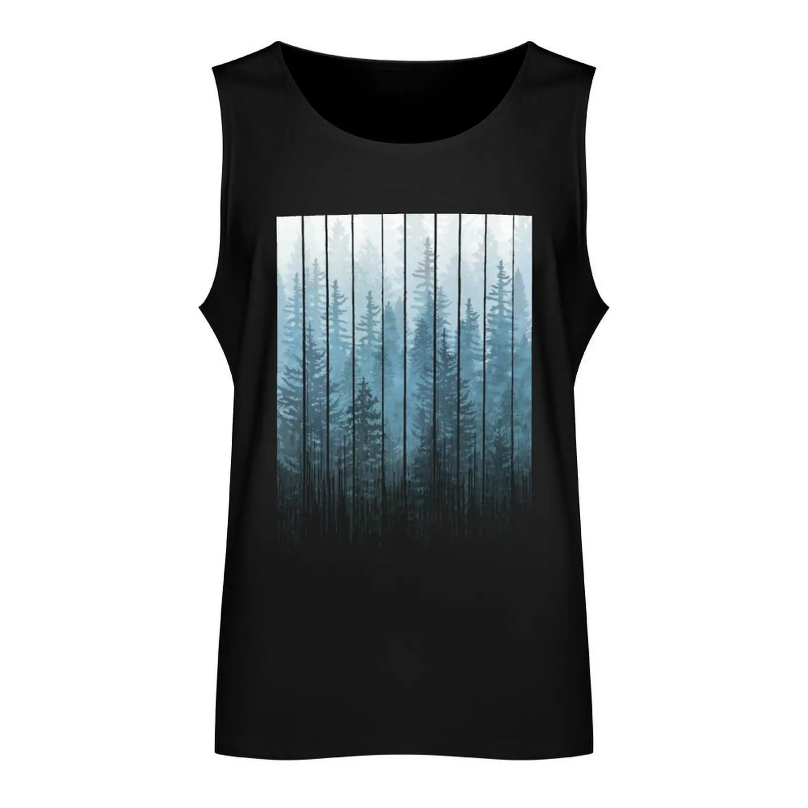 Grunge Dripping Turquoise Misty Forest Tank Top gym wear men singlets for men