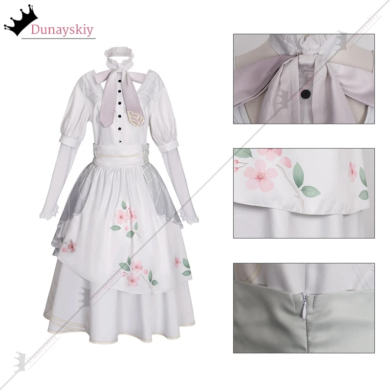 Game Project Sekai PJSK Sister MEIKOO Cosplay Costume Summer Handmade Embroidery White Princess Lolita Dress Anime Wig Prop Suit
