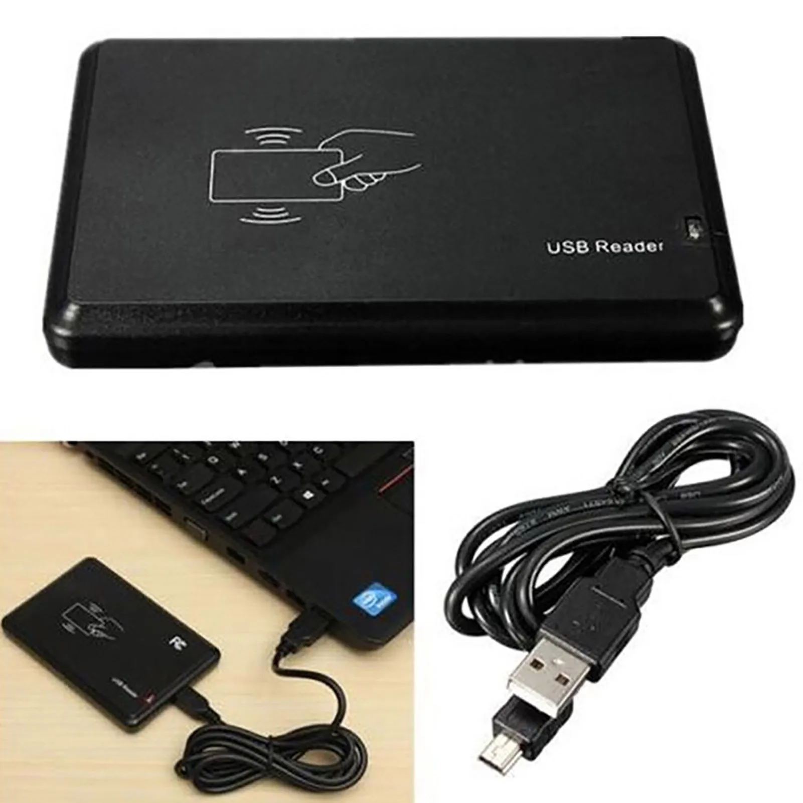 USB Interface Card Reader Convenient Fast Read Card Number for Laptops Tablets IC/ID Card