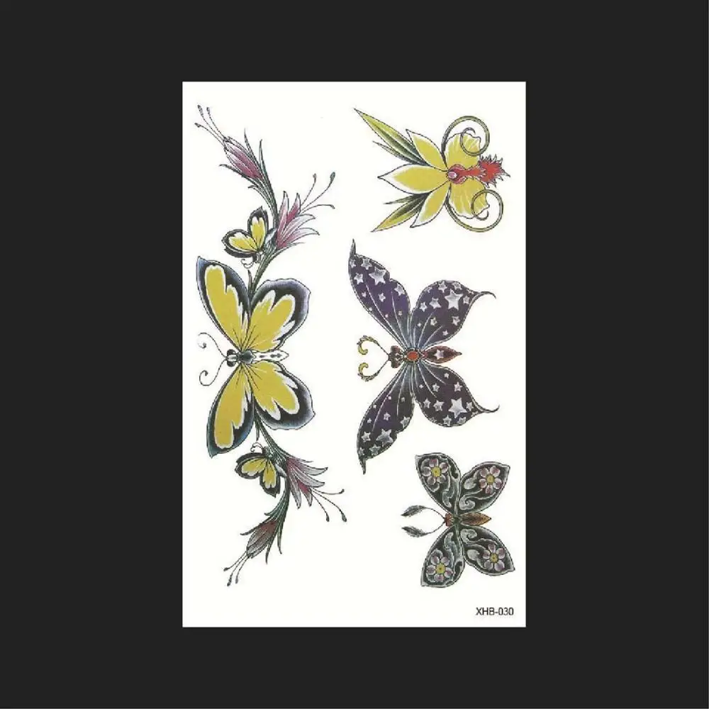 New Waterproof Leg Body Art Temporary Decal 3D Body Tattoo Sticker Black Rose Butterfly Design Cover Scars