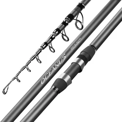 2.4M-5.4M Carbon Rock Fishing Rod Ultra-light Distance Throwing Pole Lure Long Sections Telescopic Sea Fishing Tackle Saltwater