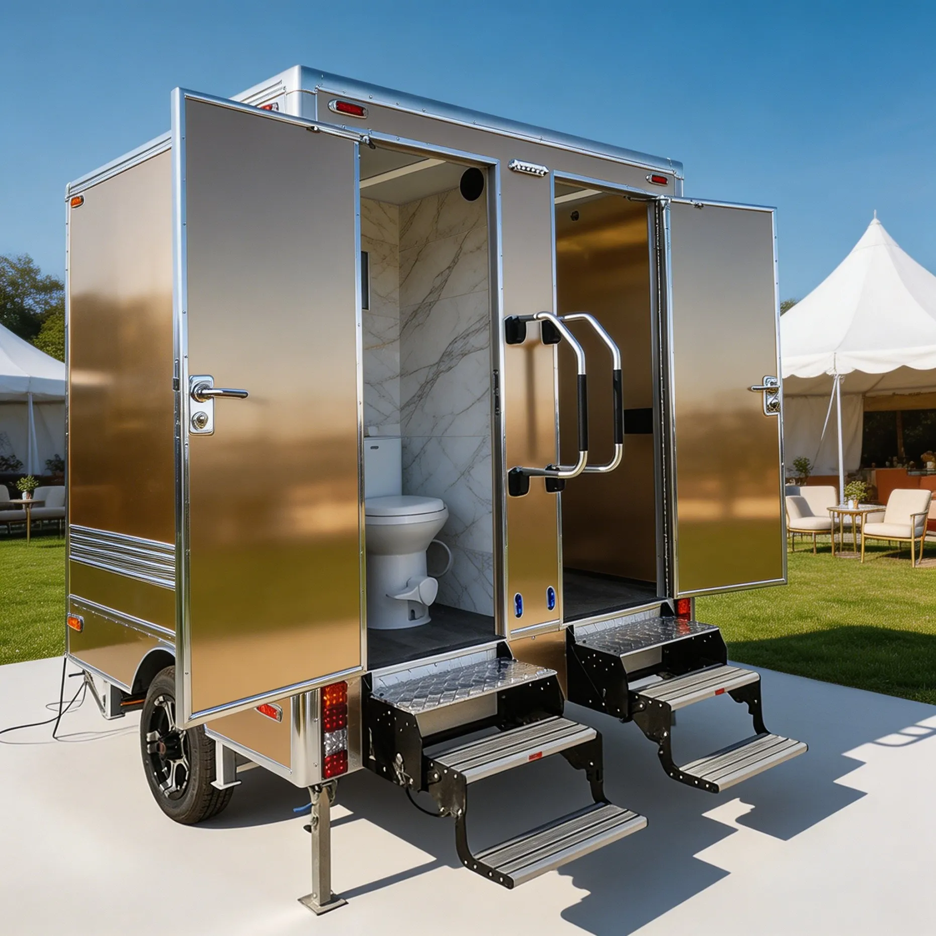 Innovative Factory-Made Portable Restroom Trailer – Luxury Outdoor Shower and Bathroom