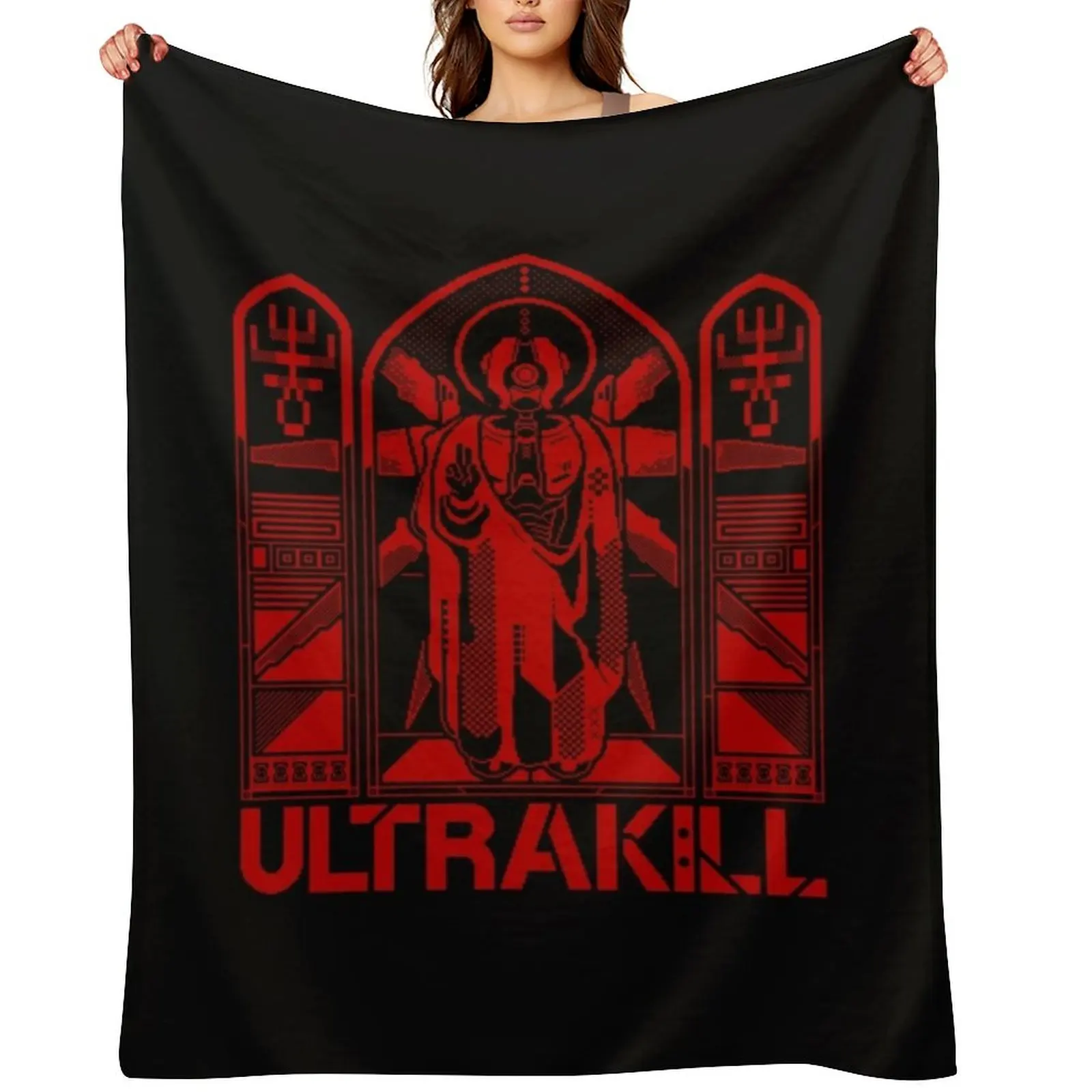 

Ultrakill v2 - Gabriel Ultrakill Throw Blanket Camping Single Beautifuls Blankets