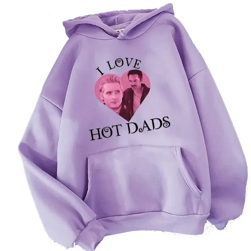 I Love Hot Dads T-shirt The Twilight Men Women Loose Hoodire Saga Charlie Swan Billy Burke Graphic Sweatshirt Streetwear