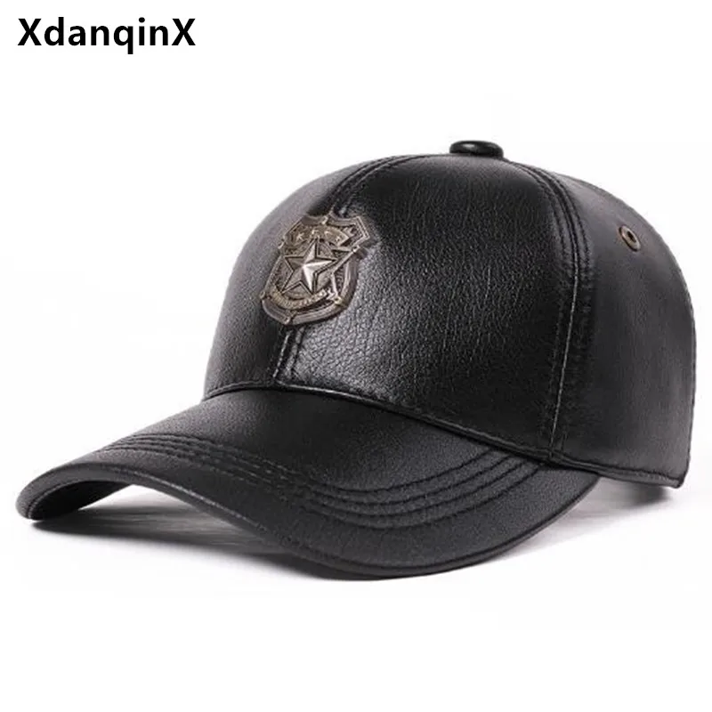 

2024 New Autumn Winter Warm Baseball Caps For Men Natural Genuine Sheepskin Leather Cap Personality Brands Golf Cap Women's Hat