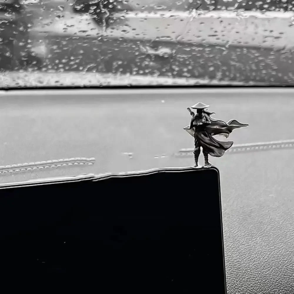 6Pc Mini Kung Fu Chinese Swordsman Figure Exquisite Ancient Car Statue Ornament Cartoon Swordsman Miniatures Interior Decoration