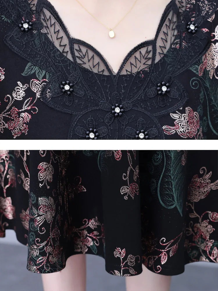 Autumn Winter Vintage Black Print Chic Prom Dress Women Elegant Luxury Night Midi Vestidos 2024 Plus Velvet Bodycon Party Dress