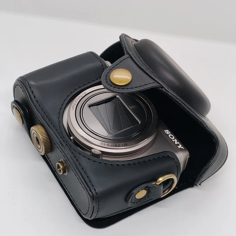 ソニー SONY DSC-HX60V 専用革ケース付き #1348 SONY Cyber-shot HX60V/HX50V用 デジタルカメラケース ブラック