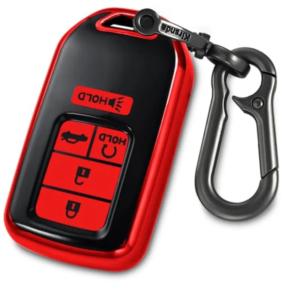 

for Honda Key Fob Cover with keychian, TPU Protection Key Case Compatible with Civic Accord Pilot CRV HRV CRZ Crosstour Smart R