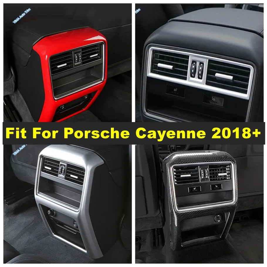 

Fit For Porsche Cayenne 2018 - 2023 Car Armrest Box Rear Air Conditioning AC Vent Outlet Panel Cover Trim Interior Accessories