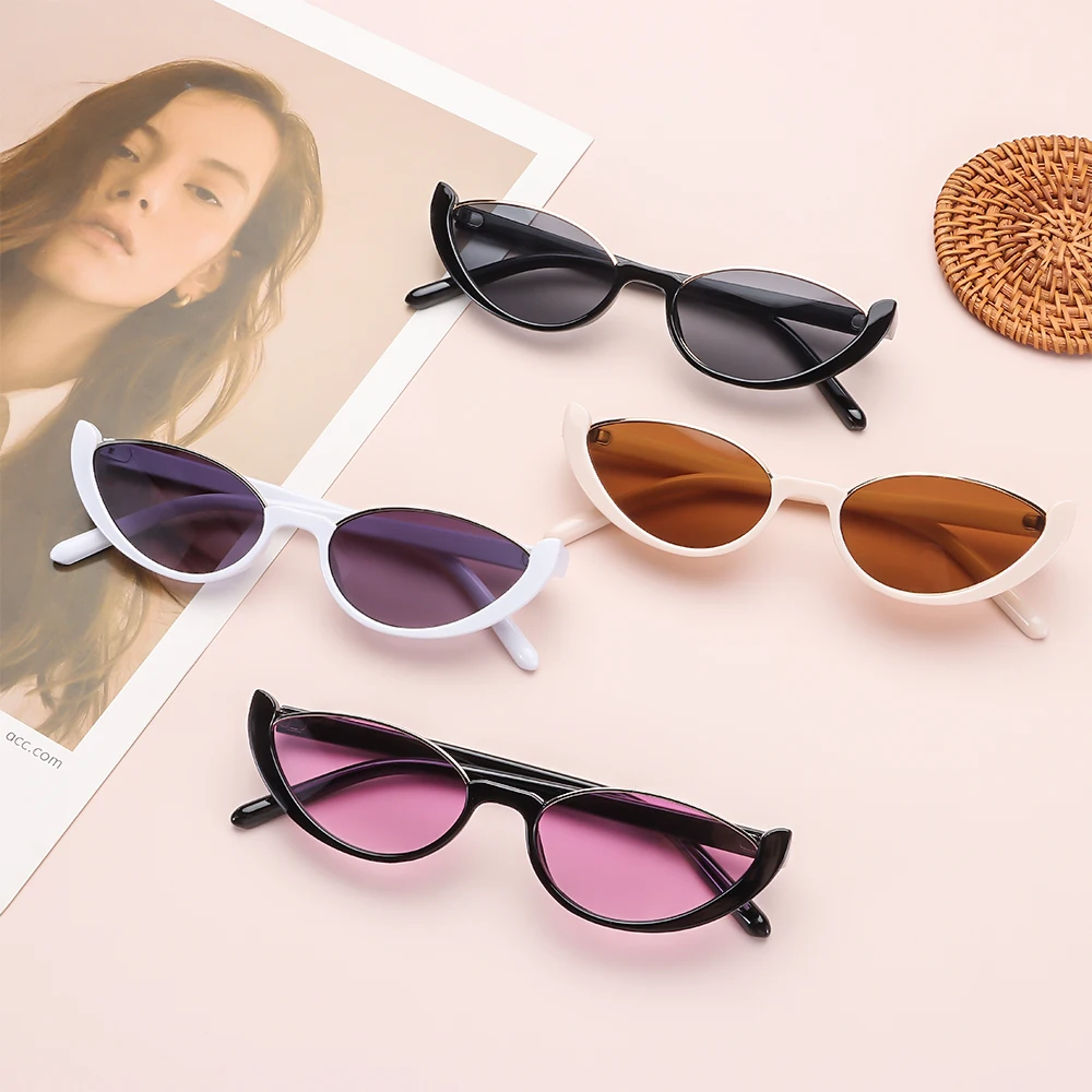 Vintage Small Cat Eye Sunglasses for Women Trendy Half-frame Sun Glasses Fashion Shades Eyewear