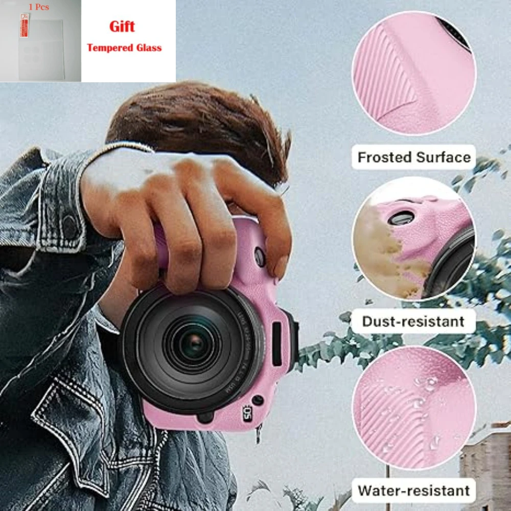 

Protective Silicone DSLR Skin Cover, For Canon EOS R100 camera bag Mirrorless camera Bag + free tempered film