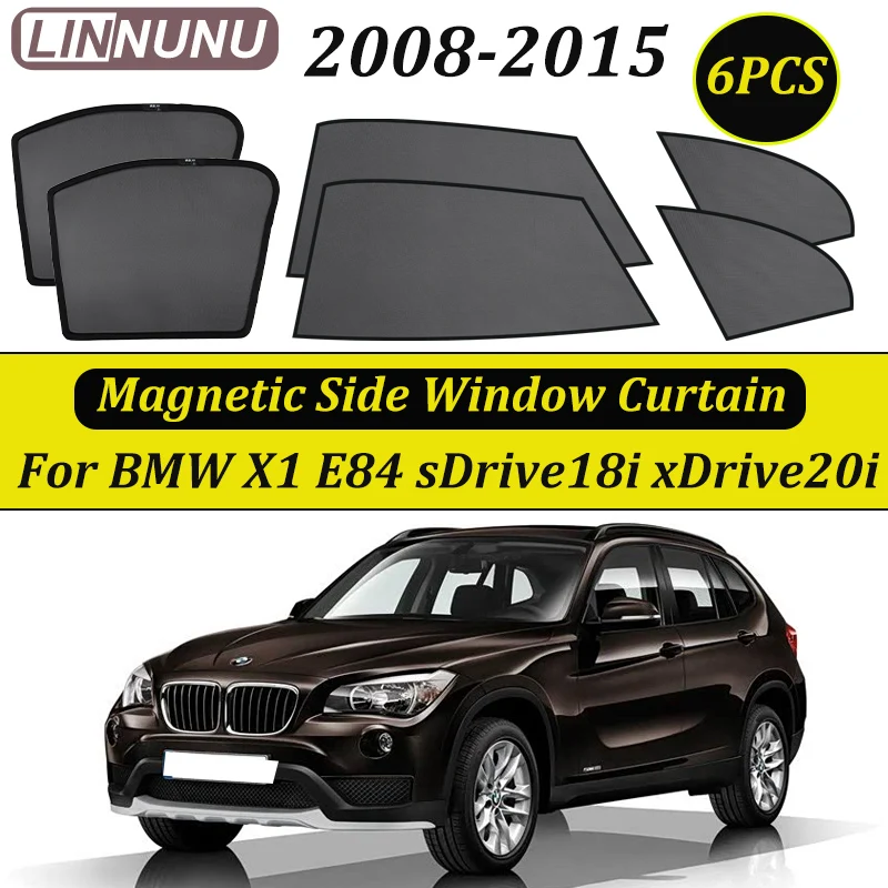 

LINNUNU для BMW X1 E84 2008-2015 18i 20i магнитный автомобильный солнцезащитный козырек, занавеска на лобовое стекло, солнцезащитный козырек на боковое окно, аксессуары, защита от ультрафиолета