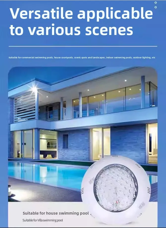 Zwembad RGB LED Zwembadverlichting IP68 Waterdicht AC12V 2500lm 45W RGB LED Zwembadverlichting met afstandsbediening
