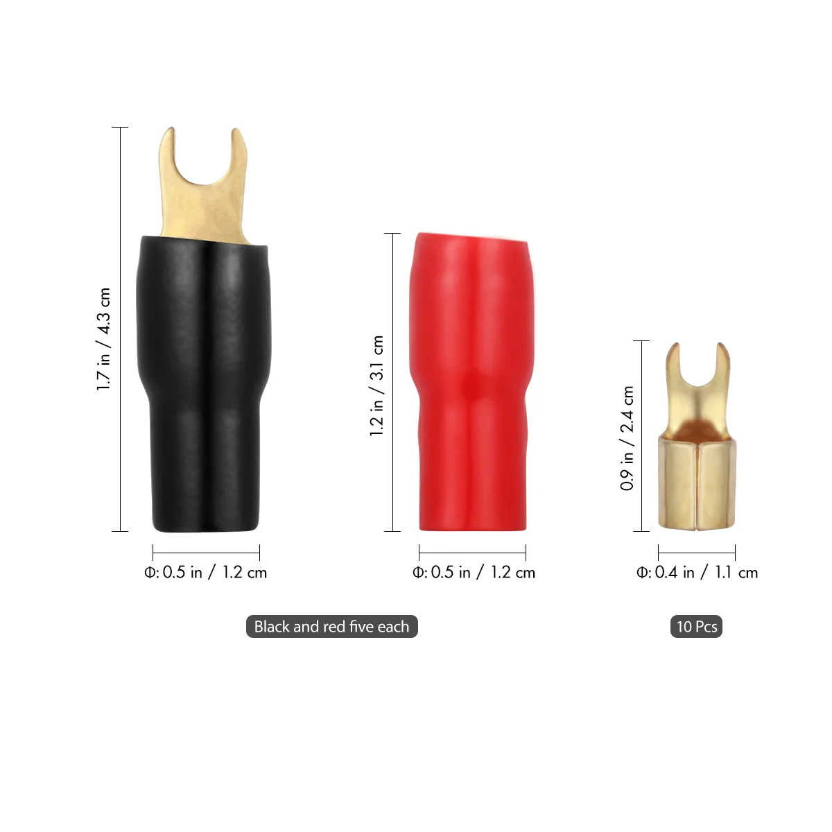 Copper Spade Automotive Wire Connectors Speaker Wire Connectors Crimp Connectors Anti-leakage 4ga Terminal