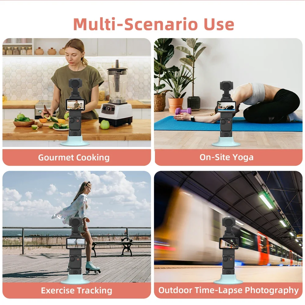 قاعدة سيارة من السيليكون BRDRC لـ DJI Osmo Pocket 3، حامل لاصق سفلي، حامل ثابت، ملحقات الكاميرا الملونة