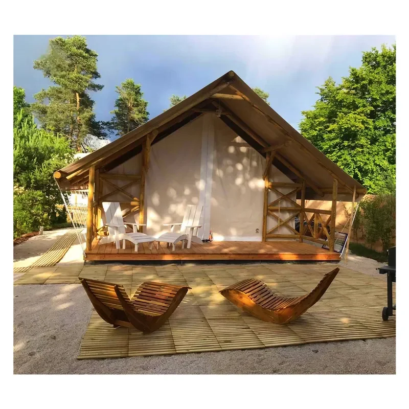 Luxury Tent with Bathroom for Hunting Hotel Glamping Optional Accessories Include Bathroom Floor and Curtains