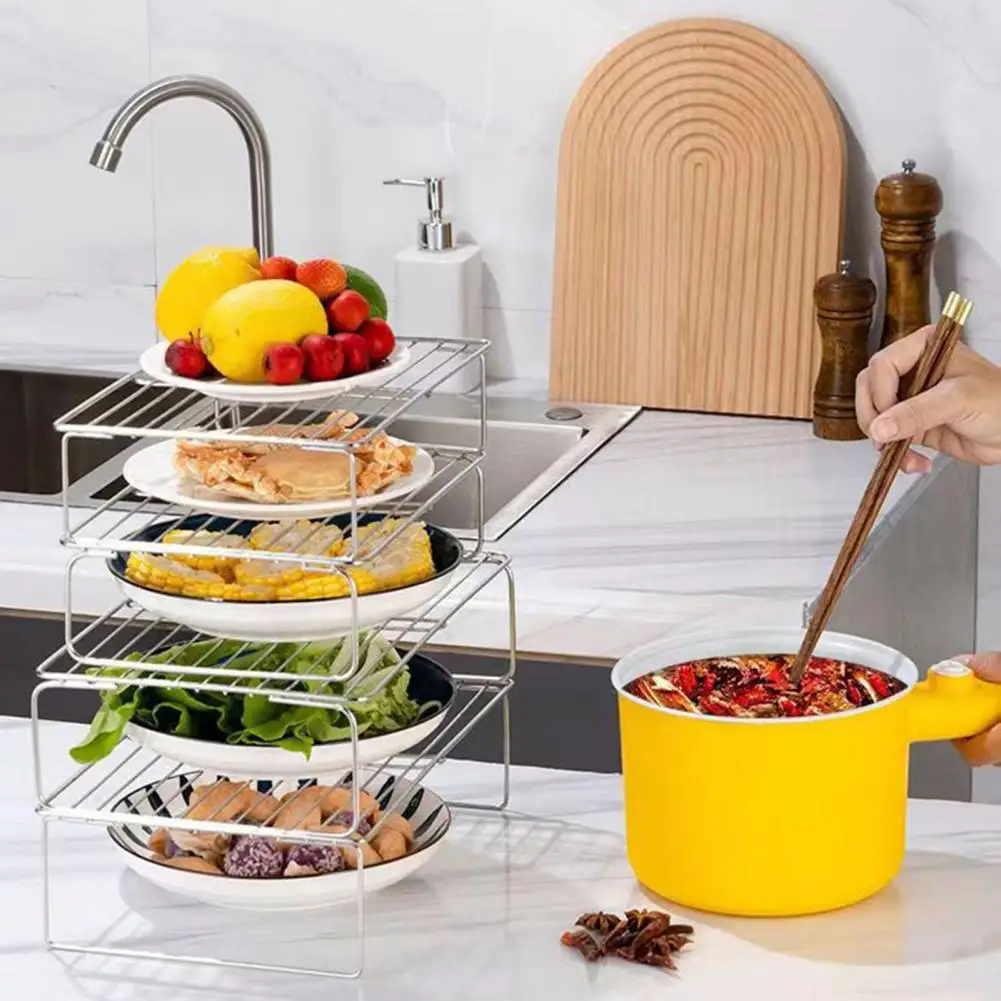 Superimposed Dish Rack Kitchen Dish Shelf Stainless Steel Multifunctional Kitchen Storage Shelf Capacity Dish Rack Seasoning