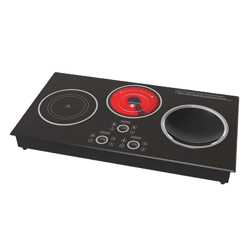 Induction Cooker Half-Bridge Inverter Copper Coil Plate Built in Electric Induction Cooktop 2 Burner for Countertop