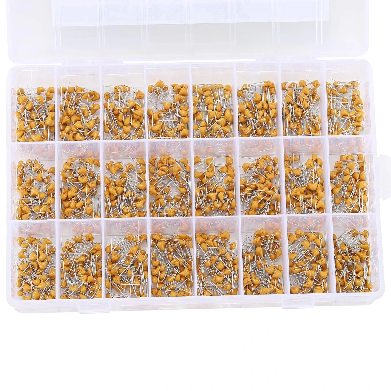 24 Specifications Multilayer Monolithic Ceramic Capacitor Kit 1200pcs 10pF-10uF 50V with Box