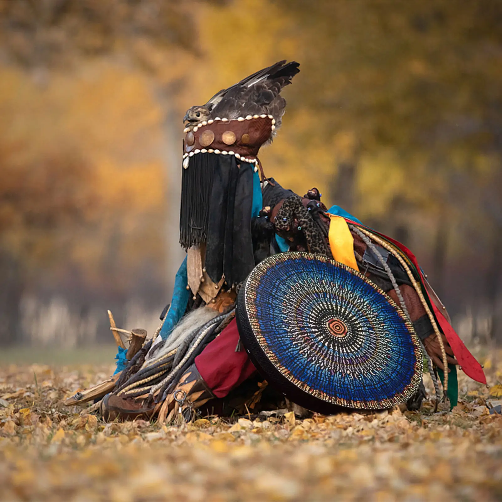 Shaman Drum Percussion Frame Drum Vega-n Shaman Alchemical Moon Drum With Handmade Drum Stick Sound Therapy Instrument Tool