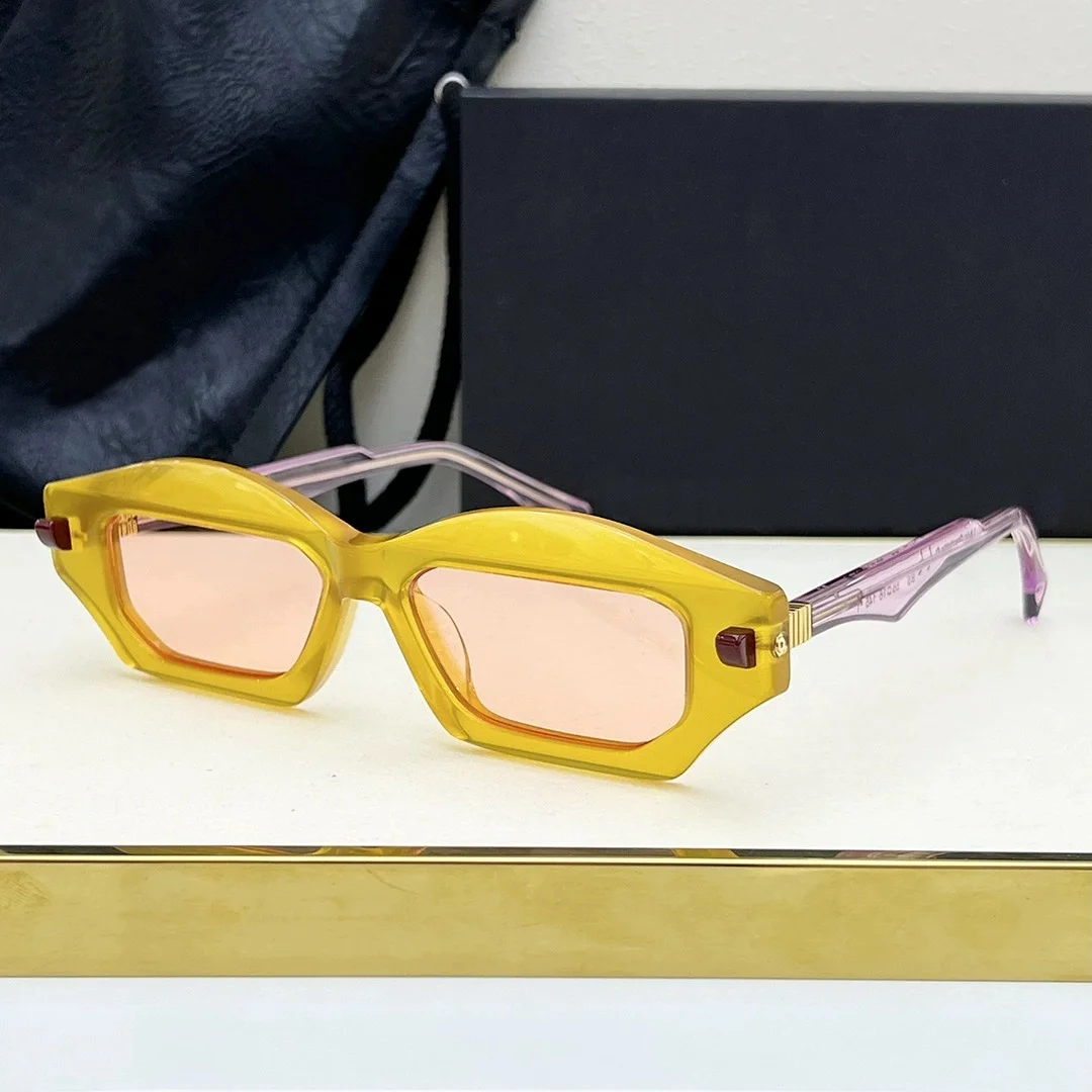 Belight óptico máscara q6 forma polígono vintage retro acetato masculino feminino legal moda na moda óculos de sol com caso