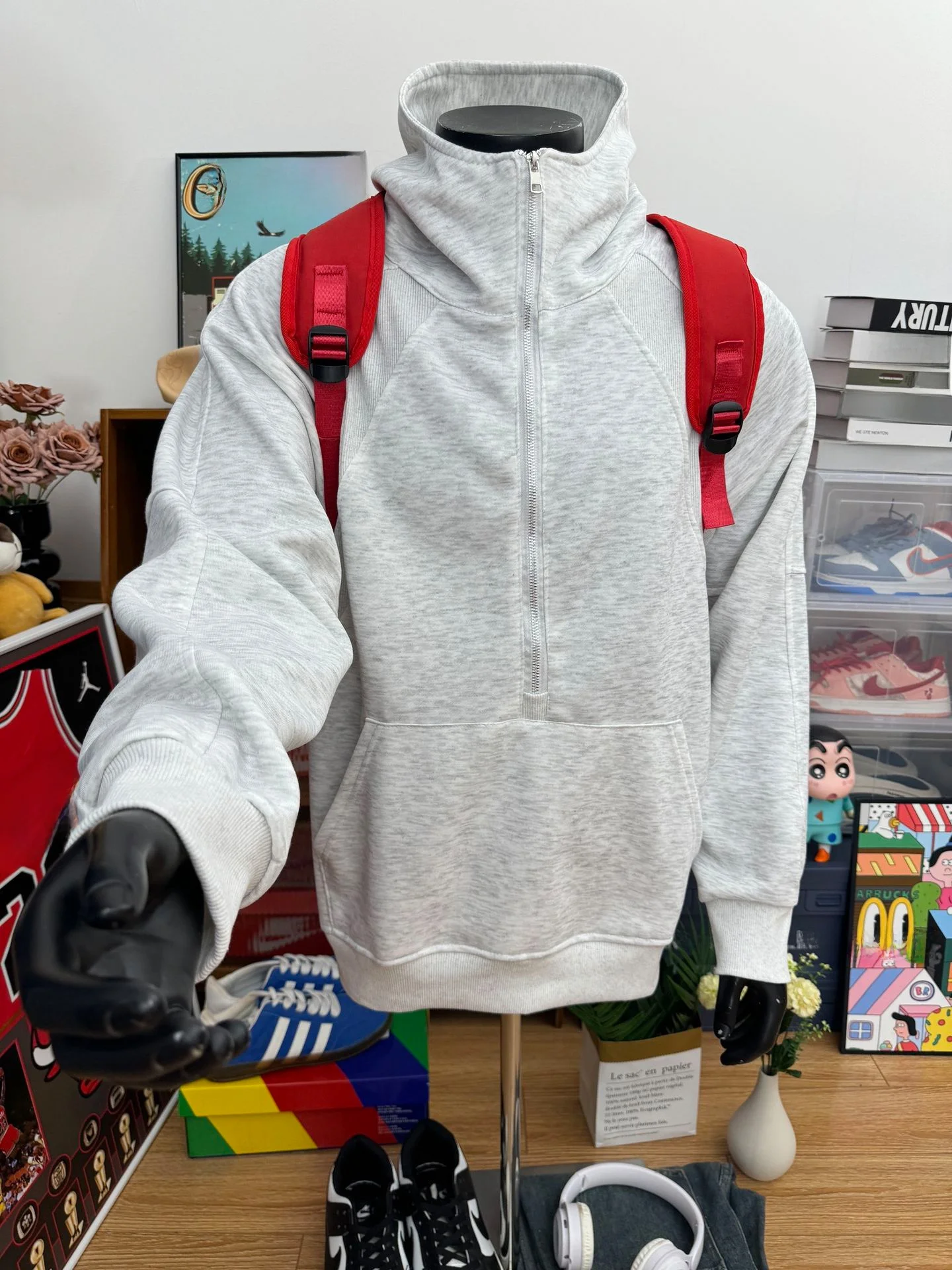 

Мужская толстовка с капюшоном на молнии, плотная, жесткая, с белым цветочным принтом, осенняя, в американском стиле, молодежная, устойчивая к сминанию