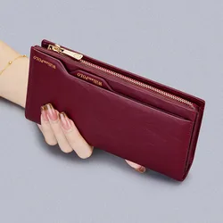 Cowhide long wallet, women's fashionable phone bag, multifunctional card holder, high-end hand-held bag