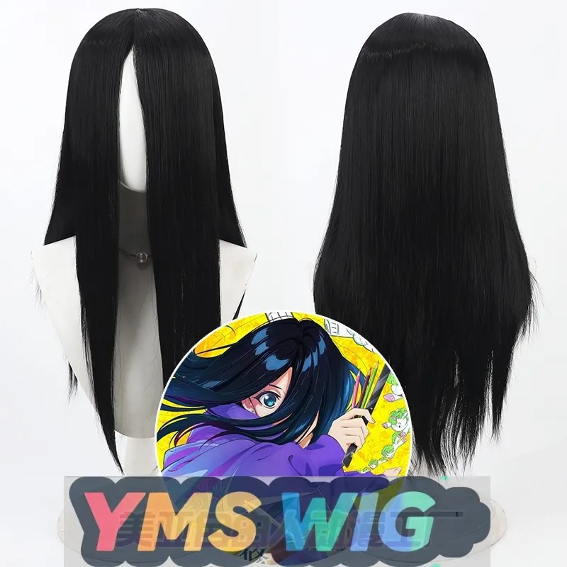 

[ YMS WIG ]Full Repair Heroine Hirose Natsuko Cosplay Wig, Black Long Bangs Animator Scalp Version
