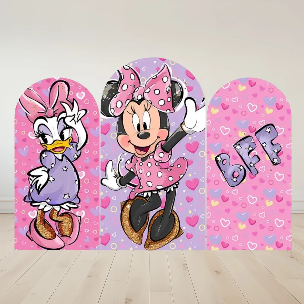 Daisy Duck Minnie Mickey Mouse Arch Cover Photo Backdrop Background Photography Baby Shower Birthday Party Decor Celebrate Props