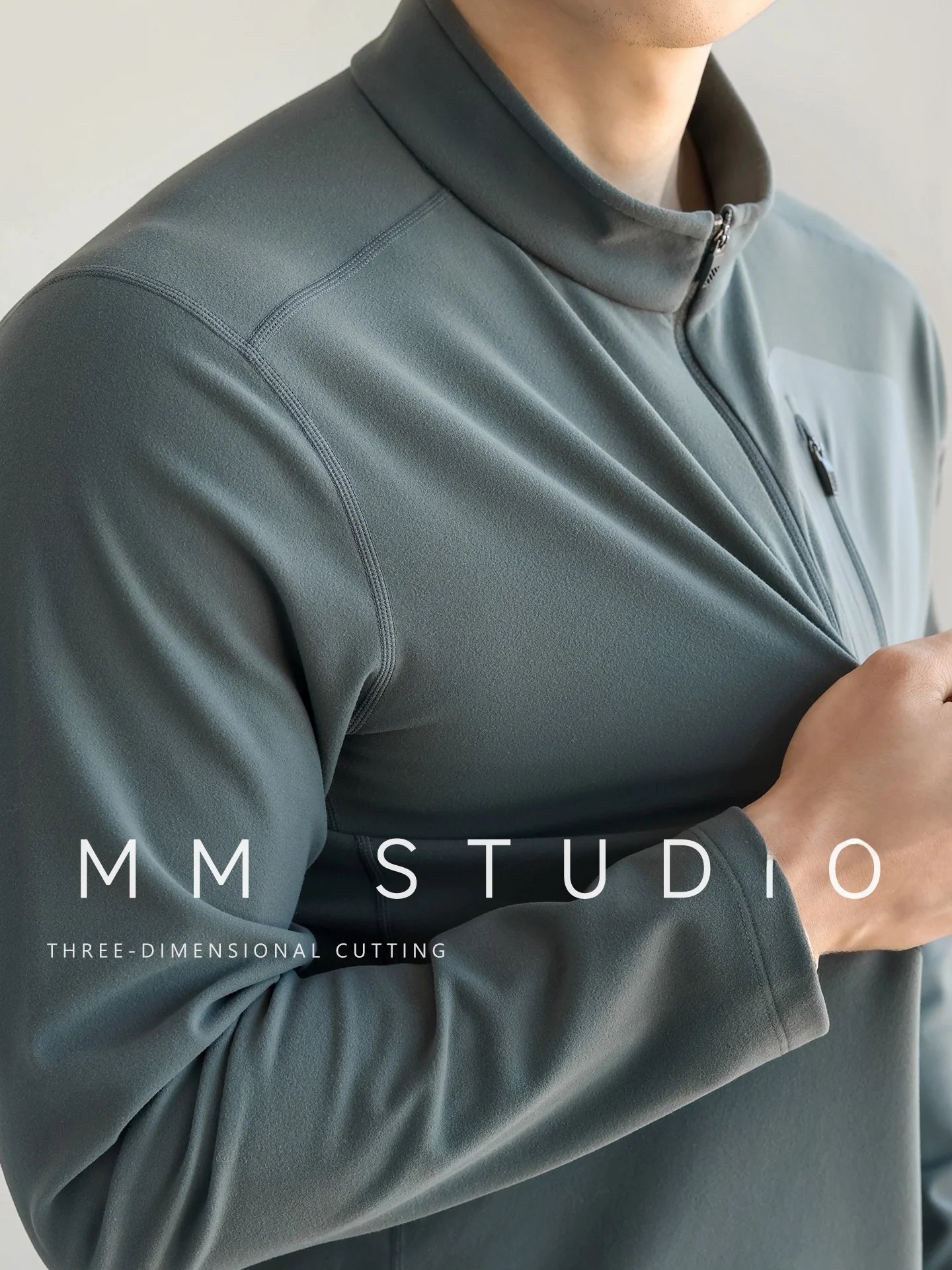 Heated Thermal Long Sleeve T-Shirt Men's Outdoor Running Cycling Training Wear Fleece Double-sided Half Zipper Warm Sweatshirt view 2