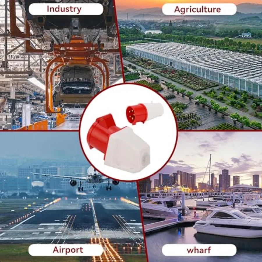 Industrial Plug Connector 32AMP 5 Pin 3 Phase Plug 220380V 240415V 3P+N+E Power Plug Waterproof Electrical Plug Socket Adapter