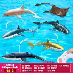 RC Shark Spray Water Electric Whale Kids Toy Remote Control Dolphin Animal Bath Tub Pool Simulation Submarine Fish Swimming Game