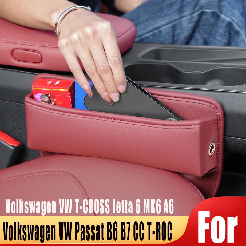 

For Volkswagen VW Passat B6 B7 CC T-ROC TROC T ROC T-CROSS T CROSS Jetta 6 MK6 A6 Car Side Seat Crevice Storage Pocket Box Cover