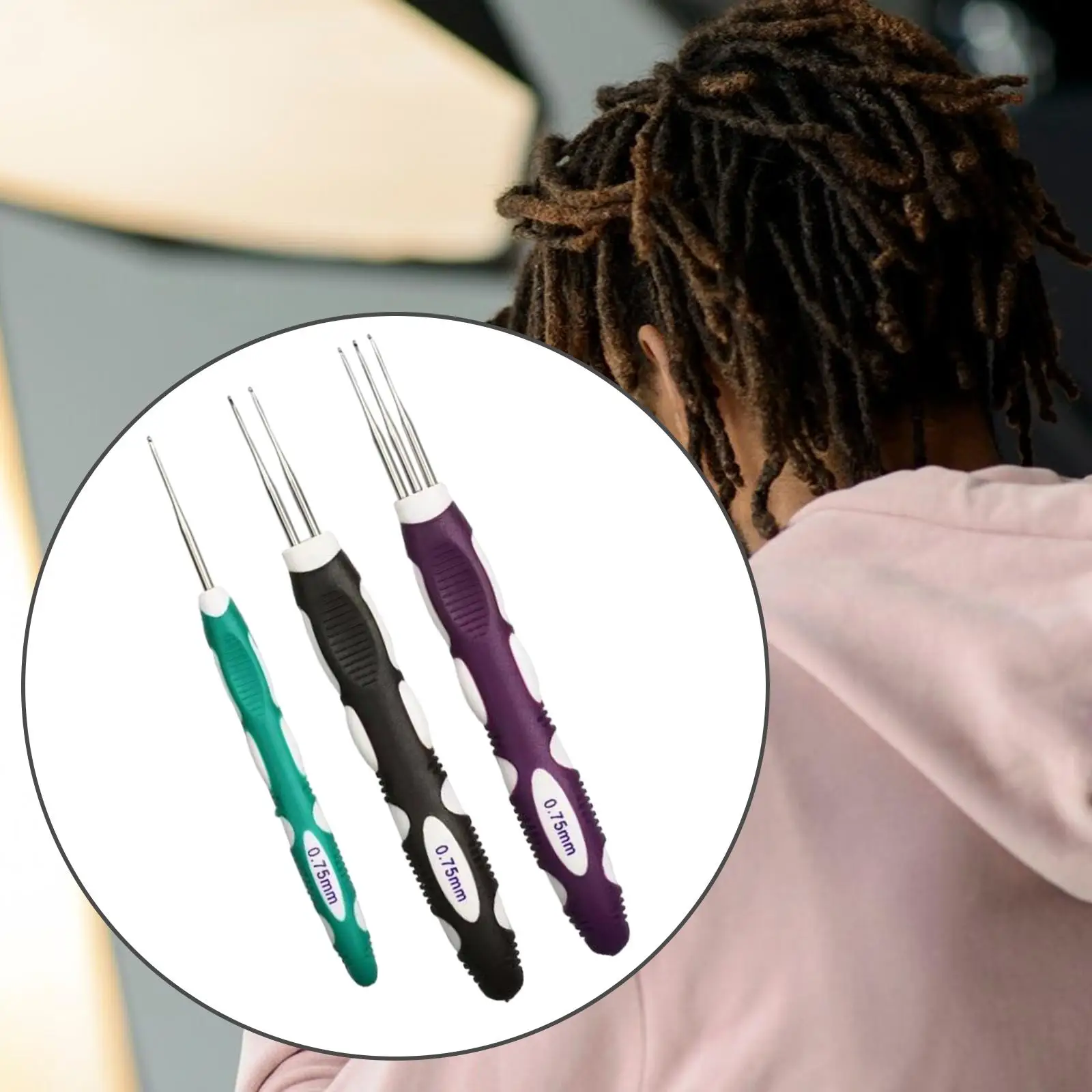 3Pcs Dreadlock Crochet Hook for Hair Braid Making Practical 1 Hook 2 Hook 3 Hooks Hair Making Hair Weaving Braiding Tool