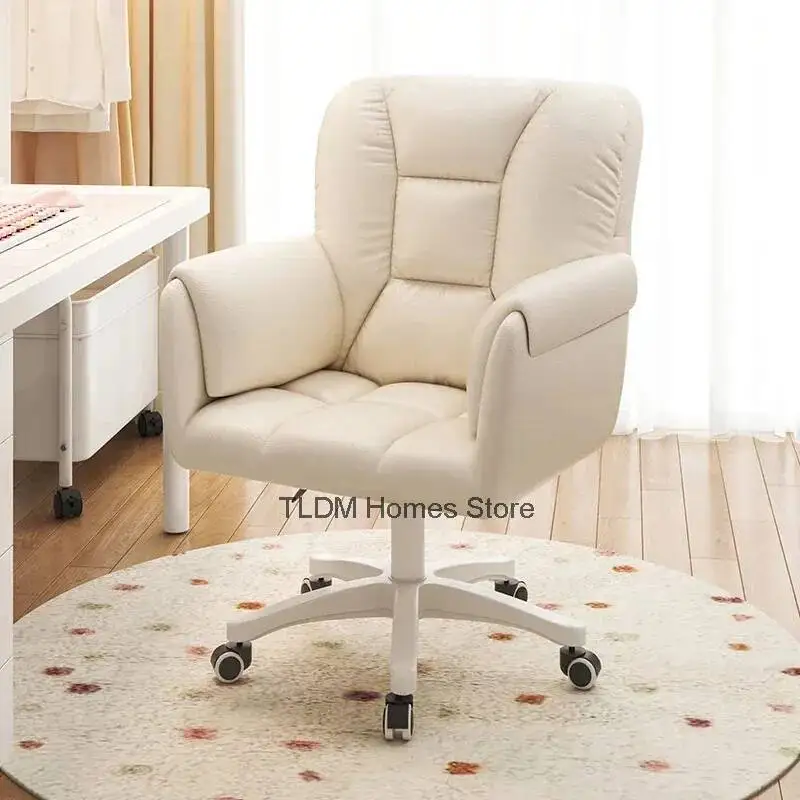 Almofadas de descanso para cadeira de escritório, rodas confortáveis, branco, móvel, jogos, ergonômico, kawaii, luxo, braço, sillas de oficina, móveis