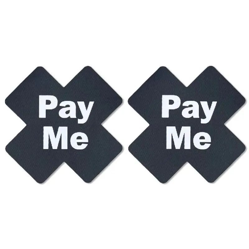 10 زوج/وحدة المرأة مثير أسود أبيض رسالة الصليب الحلمة غطاء المتاح ملصقات الثدي بالجملة فطائر اللحم الصدرية غير مرئية #6