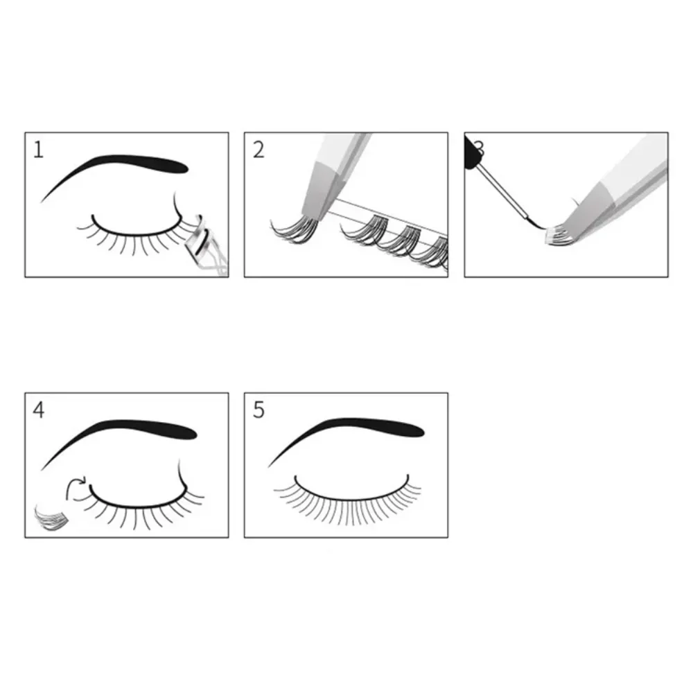 10 행 접착제 무료 갈색 낮은 속눈썹 자연 세그먼트 만화 요정 거짓 속눈썹 시뮬레이션 가짜 속눈썹 미용 메이크업 도구
