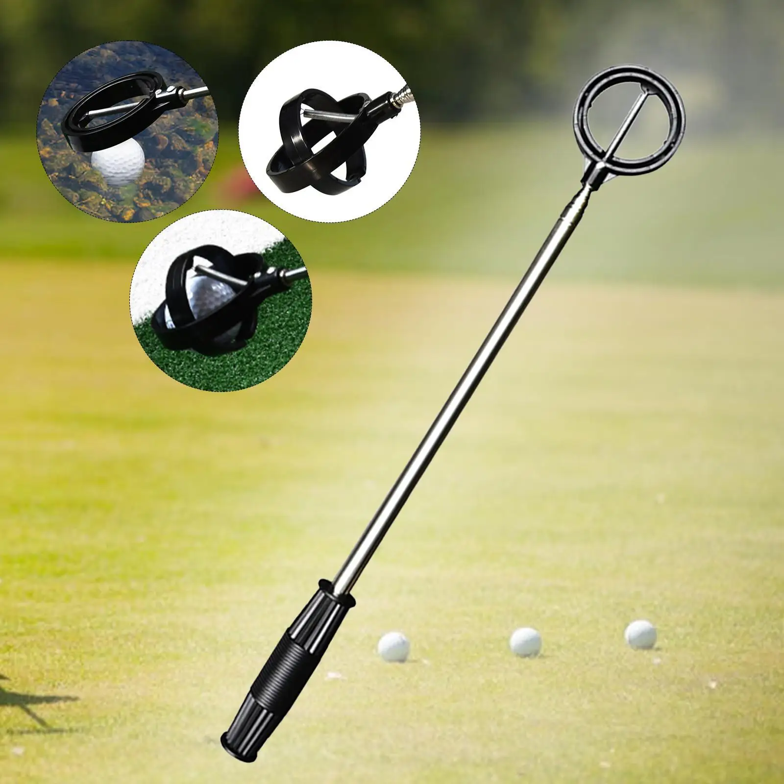 Metal Golf Ball Retriever Telescoping Handle Picker Tube Lock Scoop for Park Golf Supplies Accessories