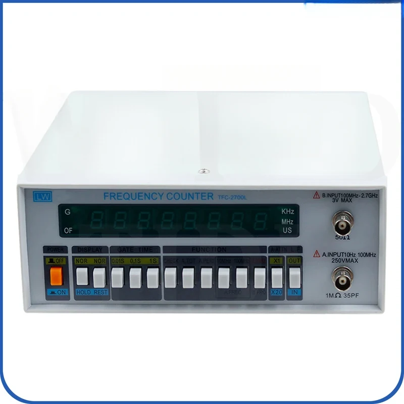 LED Digital Precision Meter Tester TFC-2700L Frequency Counter A/B Channel Sensitivity 20MVrms Stability ±3 * 10-9S