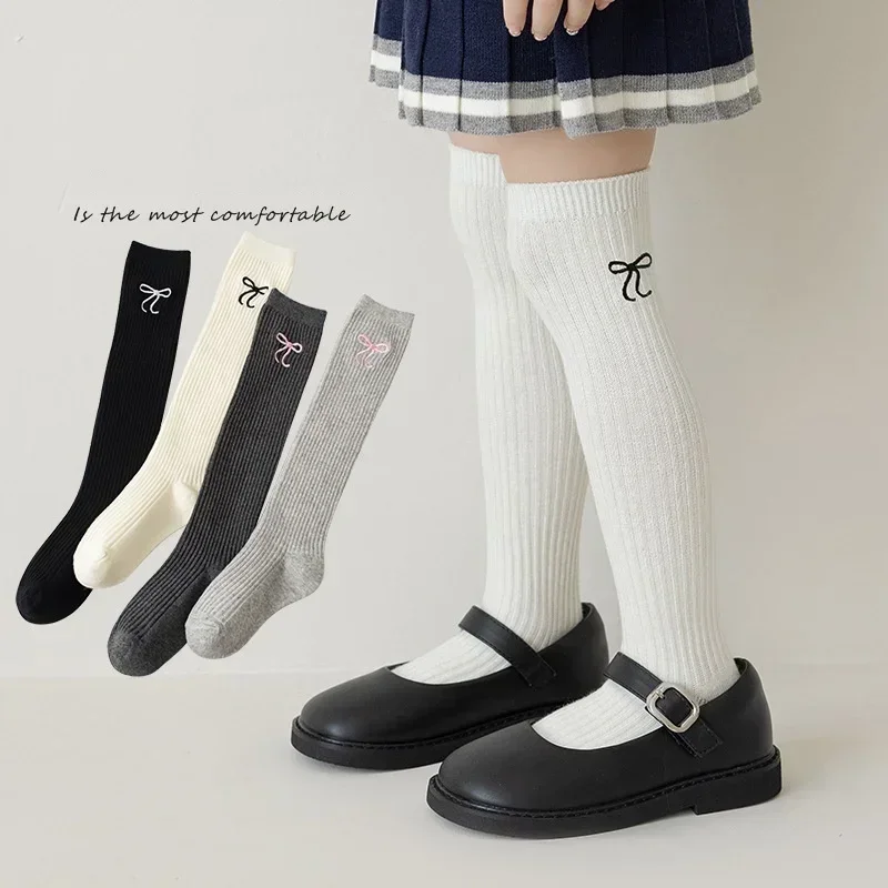 Korean Fashion Student School Sock JK Sweet Bow Legging Stocking Sock for Kids Spring Autumn Knee High Sock Clothes Accesssories